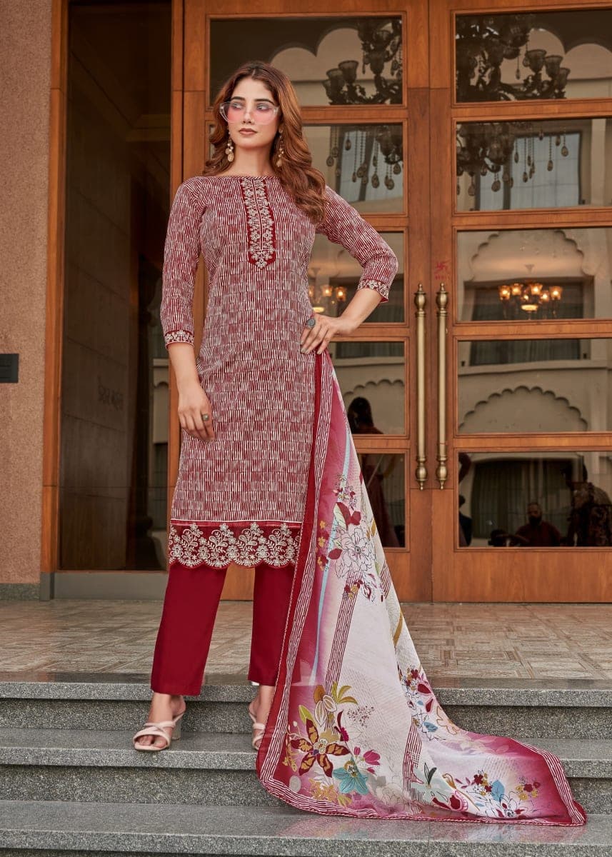 Galaxy Printed Designer Salwar Suit Set with Dupatta - 2